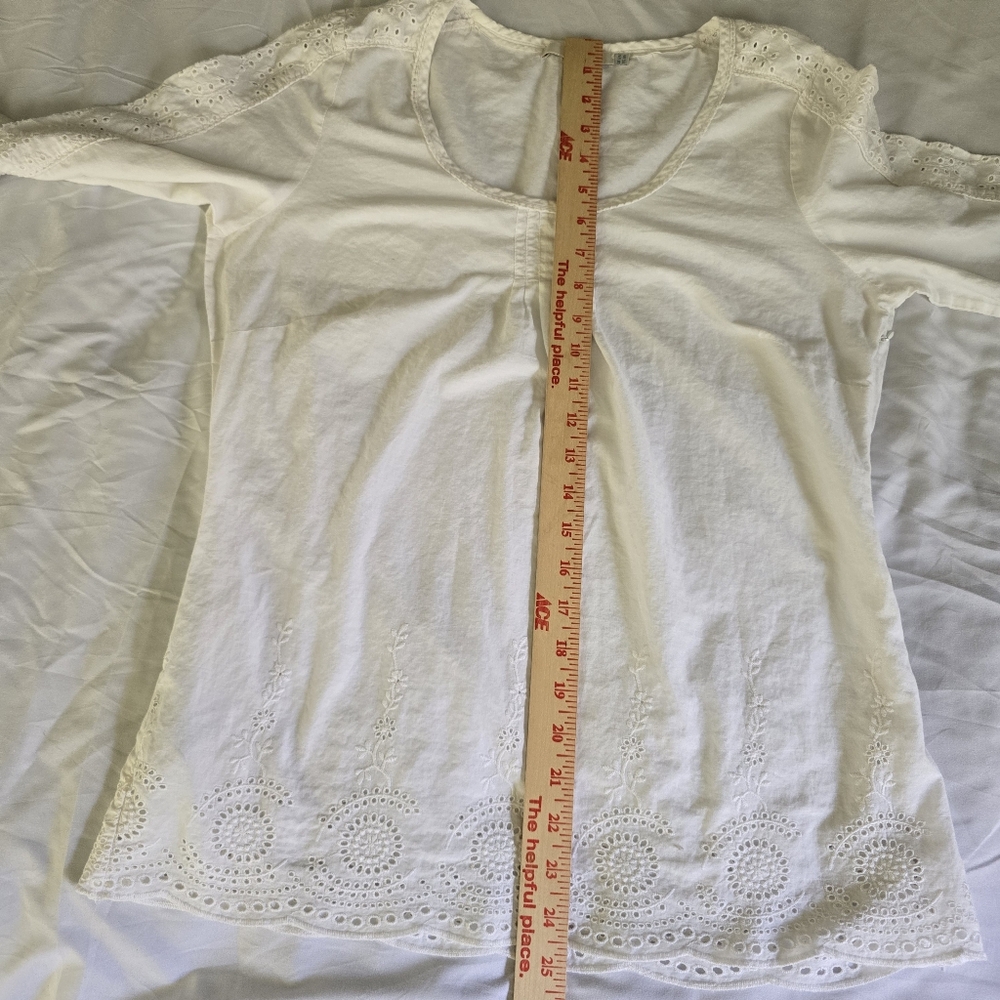 Boden White Eyelet Trim Blouse - Picture 9 of 9